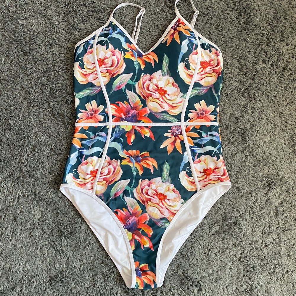 CUPSHE Full Blossom Floral One-Piece Bathing Suit